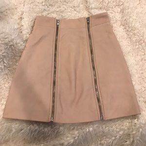 Rose pink mast gal leather skirt