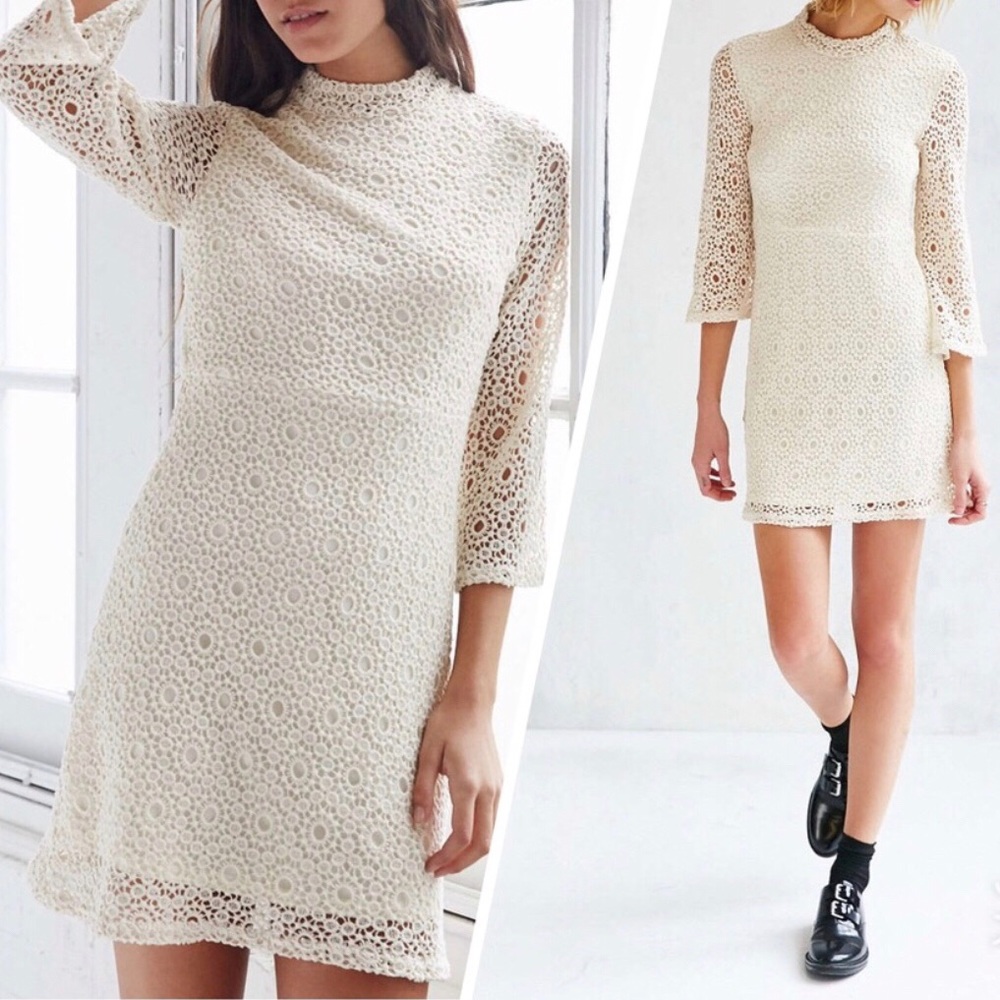 Urban Outfitters Cooperative Lace Mock Neck Dress