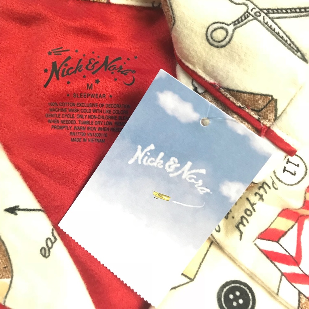 NWT Nick & Nora Flannel Pajama Set - Picture 7 of 8