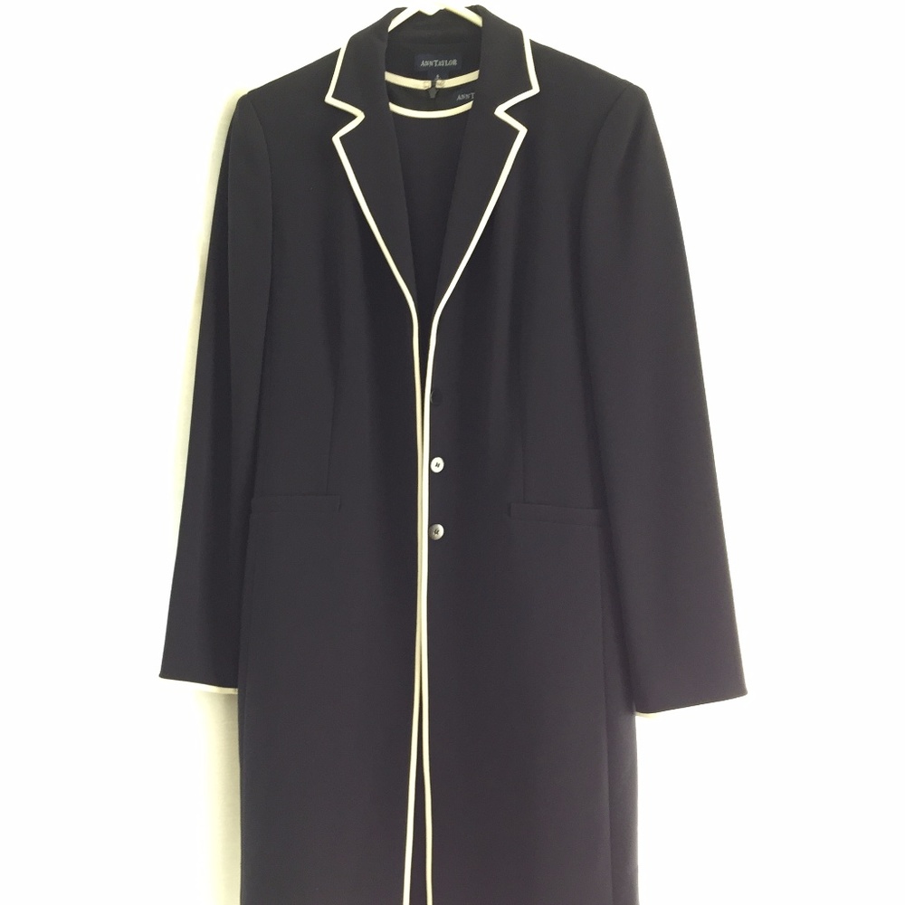 Navy dress suit, long-sleeve coat and dress