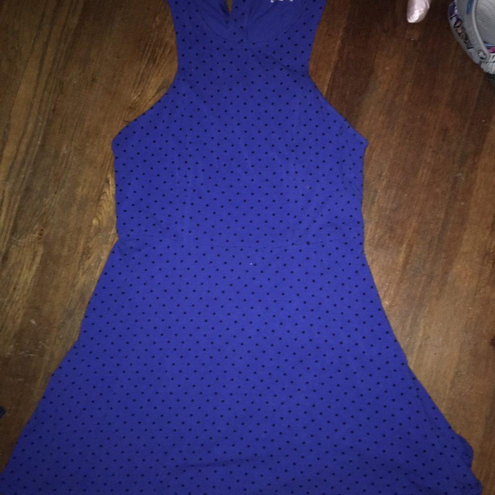 Blue poka dot dress from American Eagle
