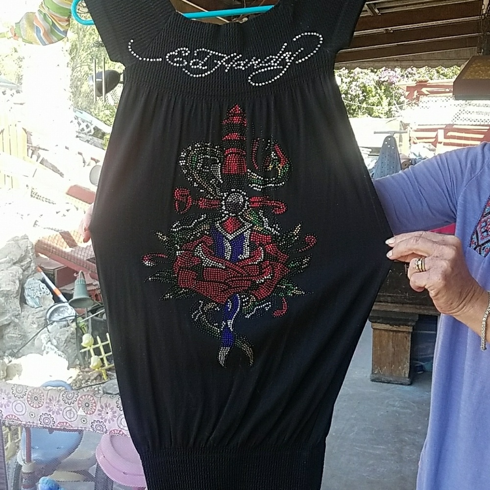 Mid length tight fighting EdHardy dress.
