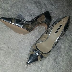 Zara Silver and Clear pumps.