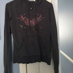 Ed Hardy zip up sweater