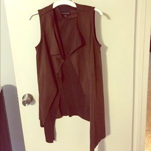 Faux suede brown vest