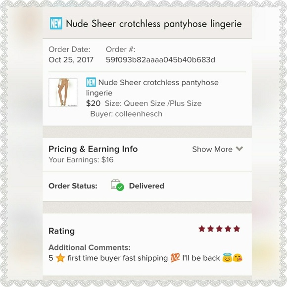 π Nude/Beigh Sheer crotchless pantyhose lingerie - Picture 8 of 9