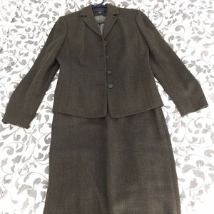 Dark heather skirt and jacket suit