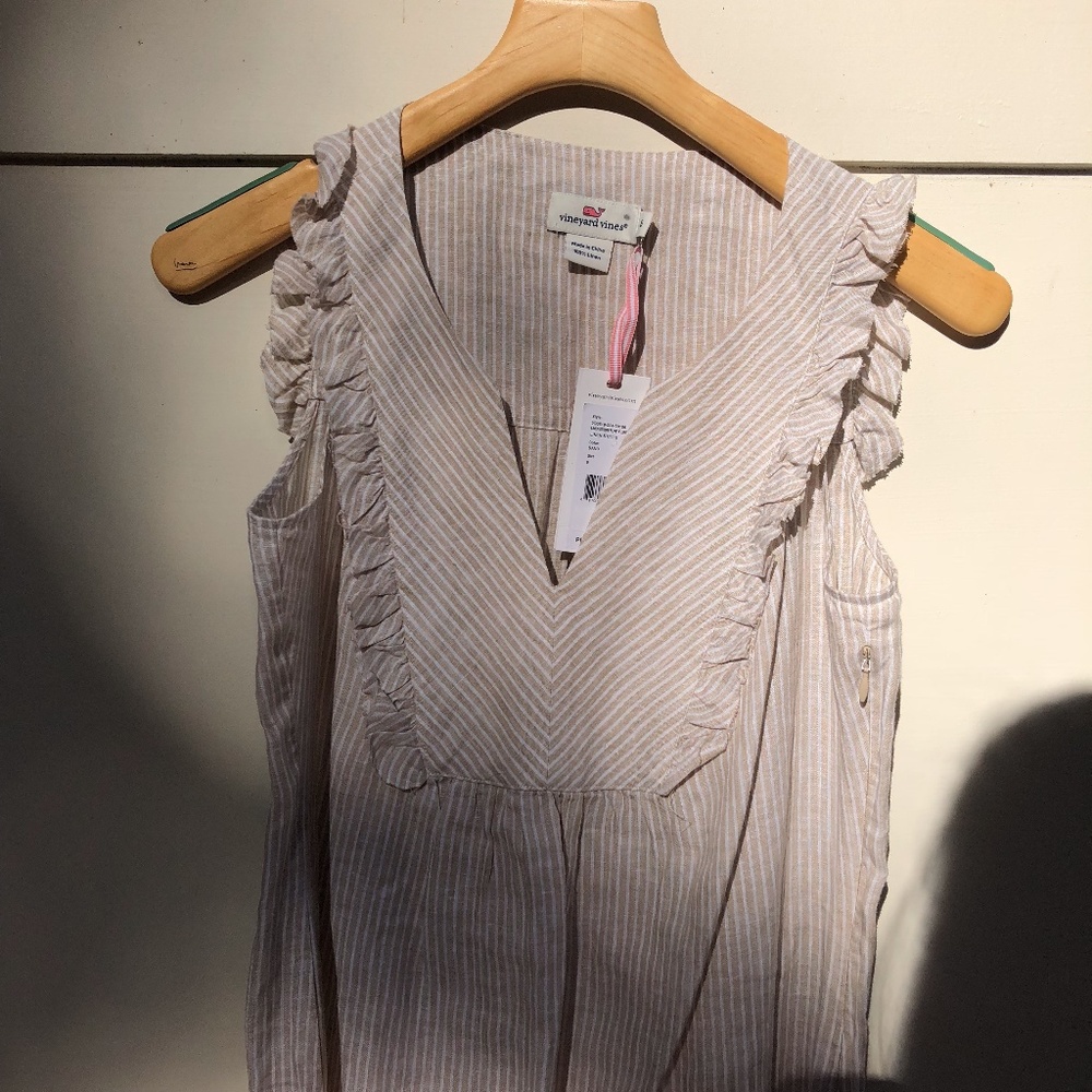 SOLD NWT Vineyard Vines Linen Dress Size 6 - Picture 2 of 5