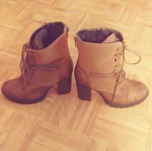 Brown learher boots