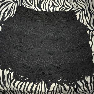 Black lace shorts