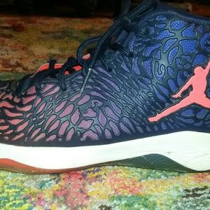 Jordans ultra.fly red blue white 10