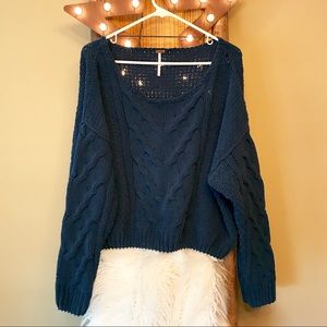 💙FREE PEOPLE STICKS AND STONE CABLEKNIT SWEATER💙