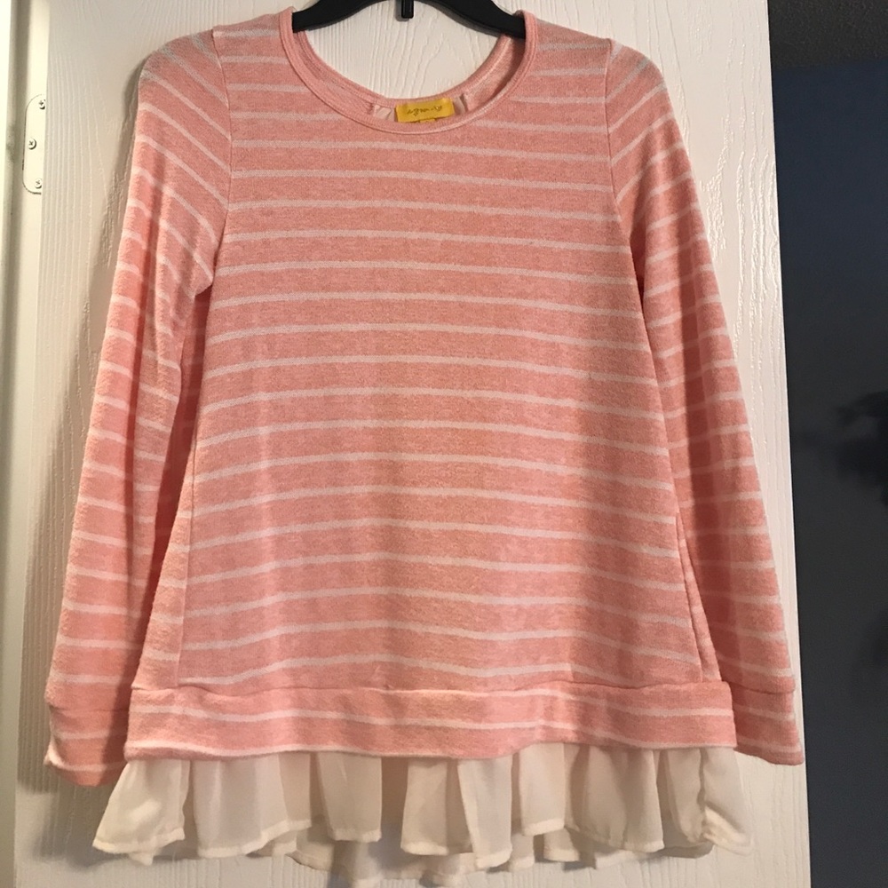 Long Sleeve Ruffle Tee