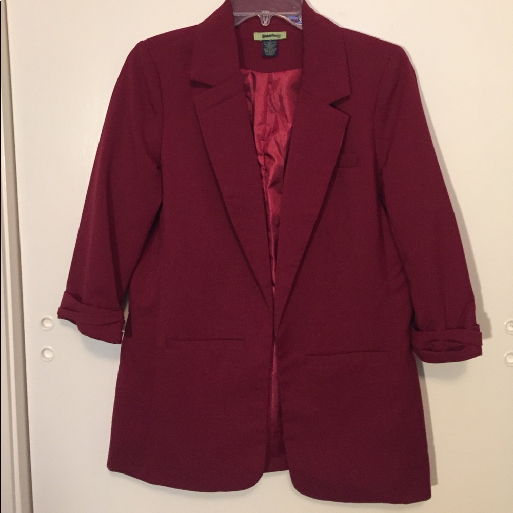burgundy boyfriend blazer