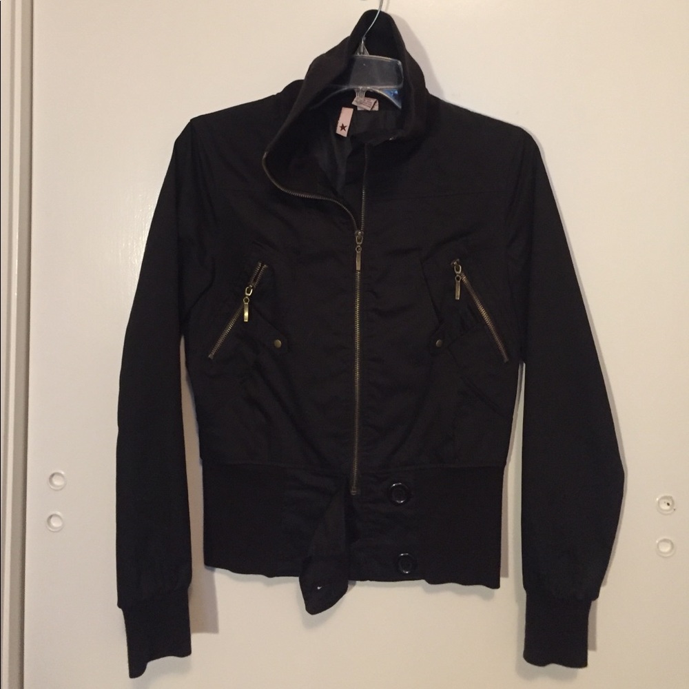 black cotton bomber jacket