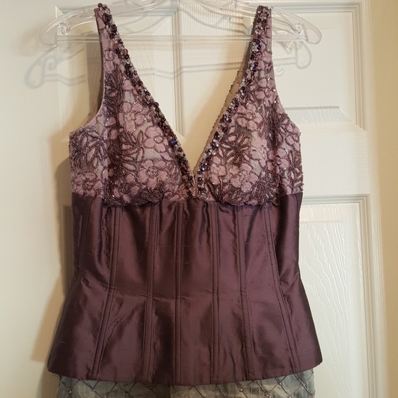 Custom Purple and Silver Party Dress-6 - Picture 3 of 5