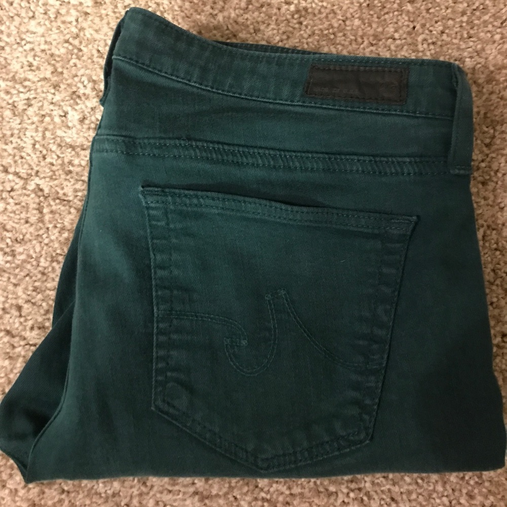 AG Stevie Ankle Jeans in Teal/Dark Green