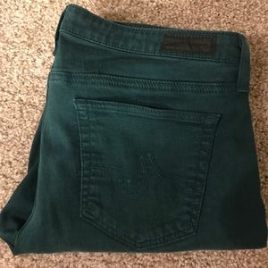 AG Stevie Ankle Jeans in Teal/Dark Green