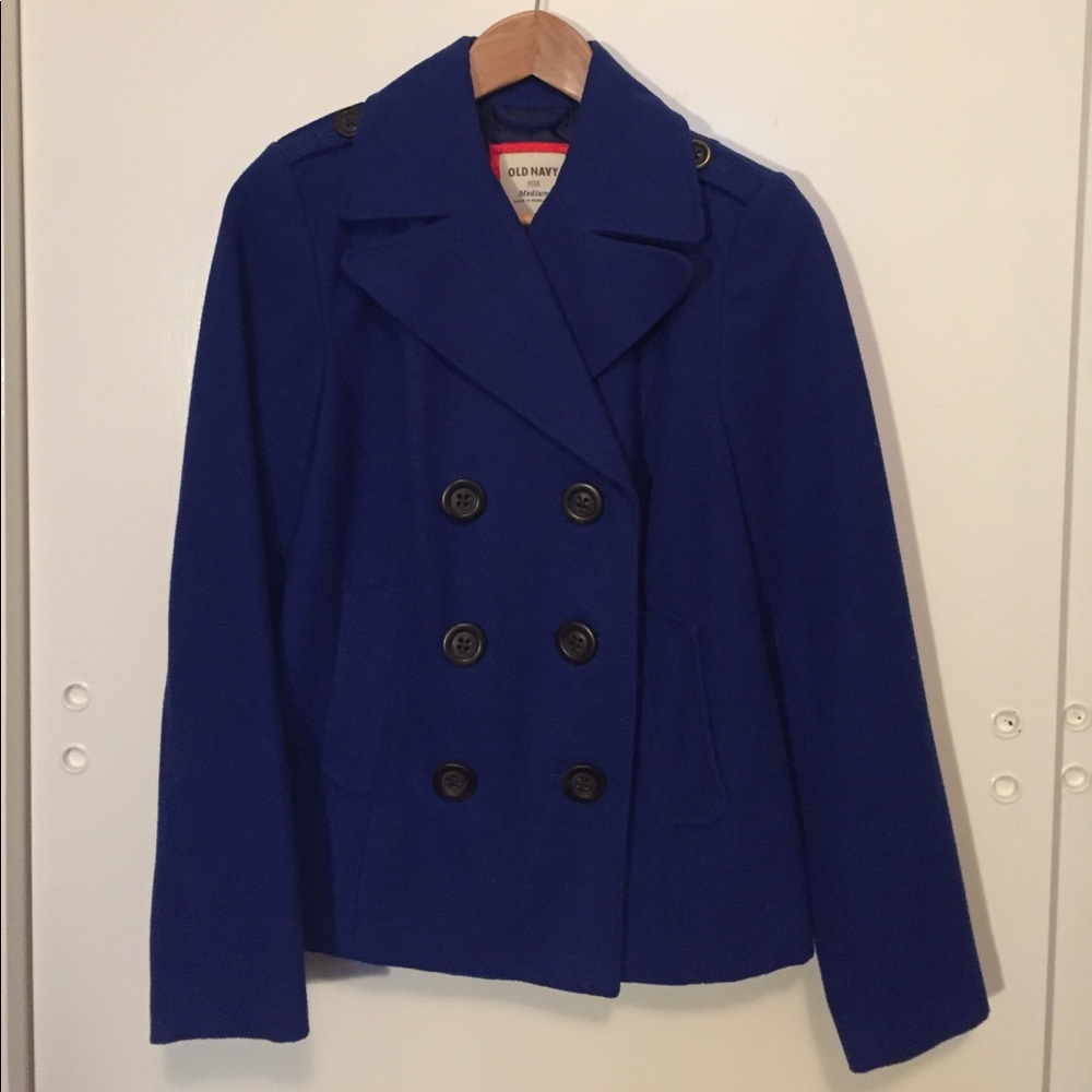 cobalt blue pea coat