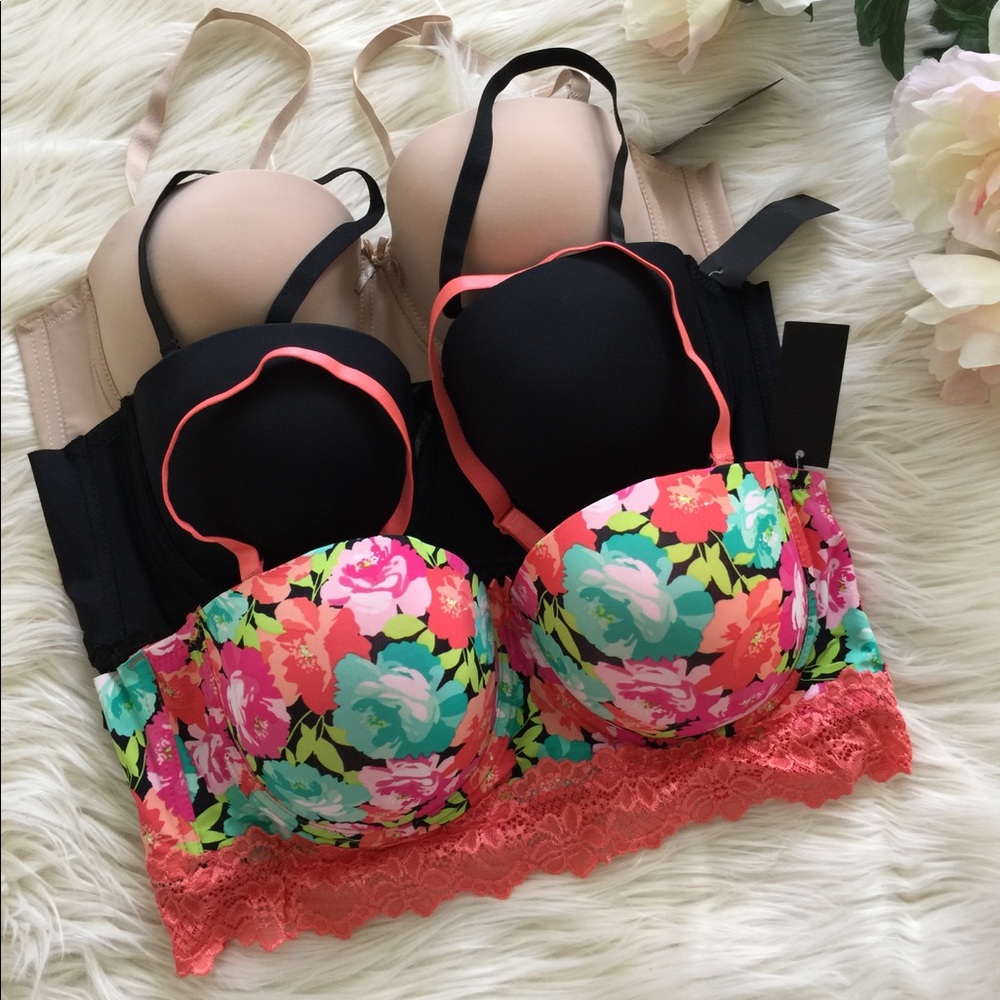 3 Size 40C Comfy Seamless Long Line Bras