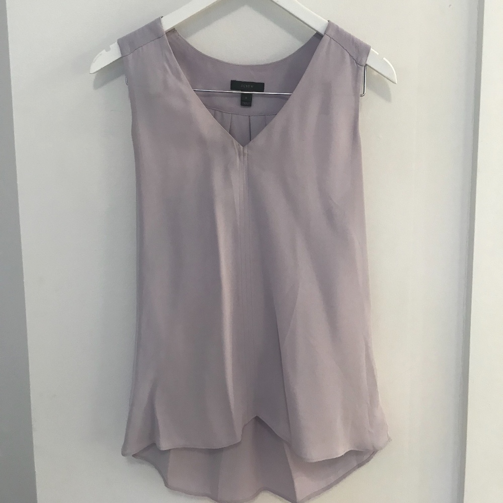 J.Crew silk lilac v-neck blouse size 2
