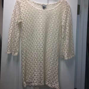 Lace 3/4 sleeve sweater