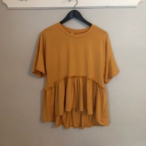 Mustard peplum top