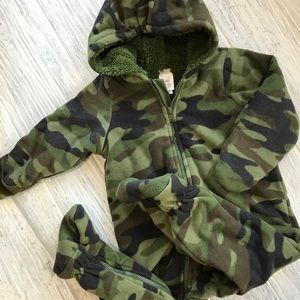 Camouflage Fleece Snowsuit 12M