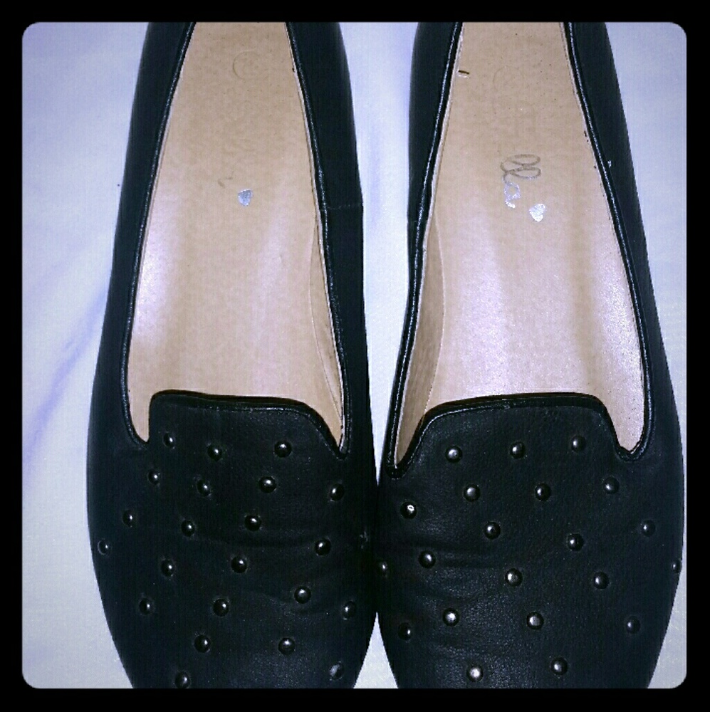 Black Studded Fashion Flats