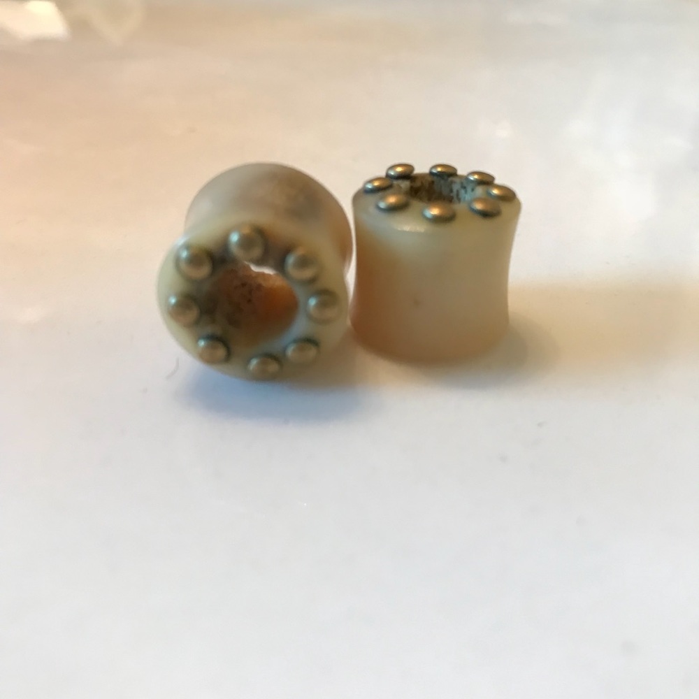 Deer Antler Plugs with Brass studs