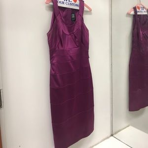 High neck fuscia dress