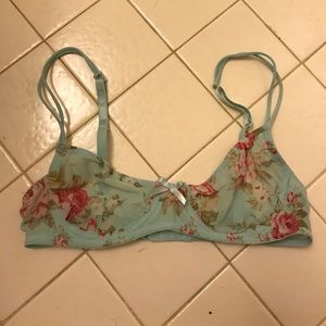 sheer floral bralette