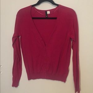 magenta cardigan