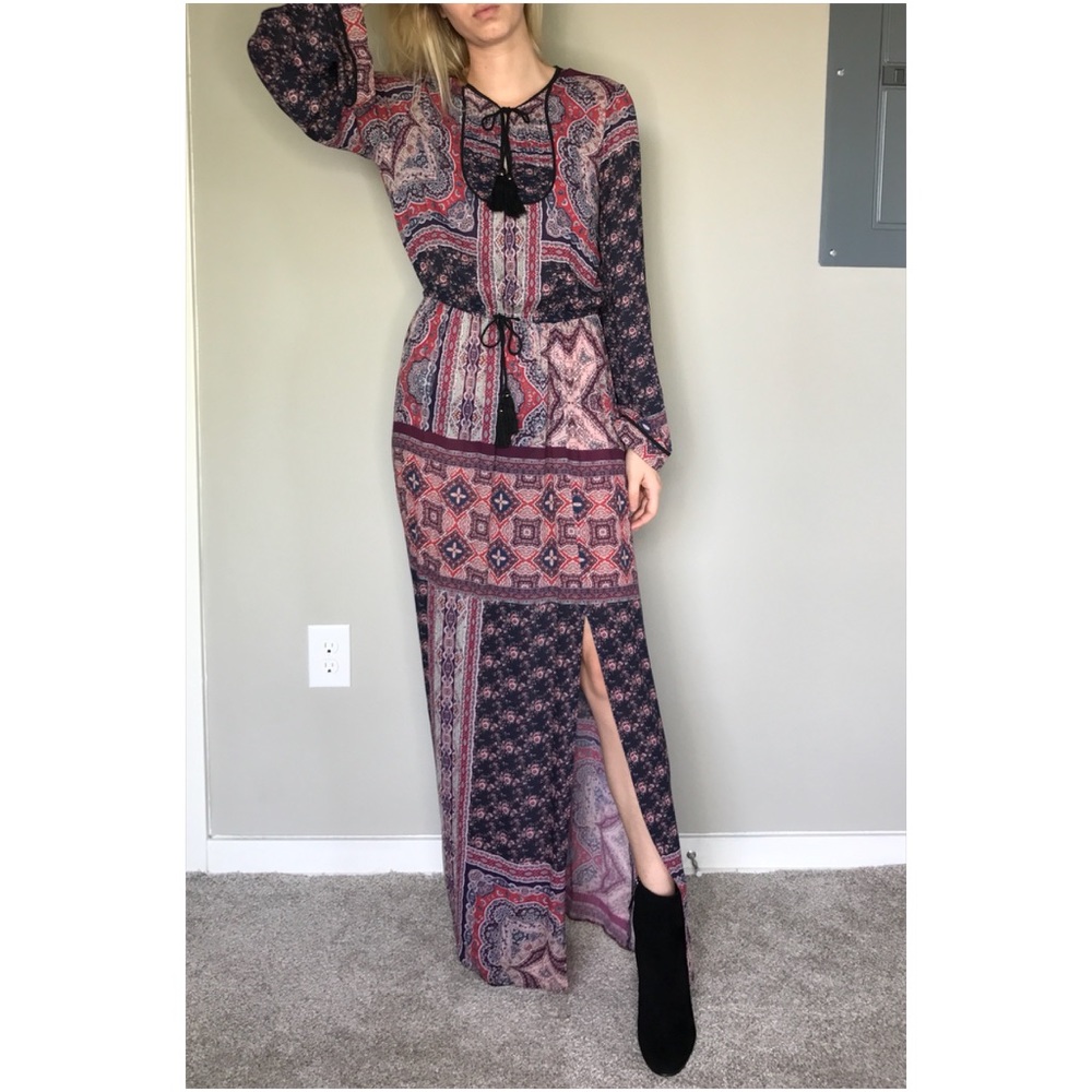 Mango Maxi Floral Paisley Boho Dress Size US 2/4