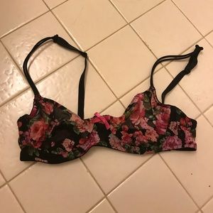 sheer floral bralette