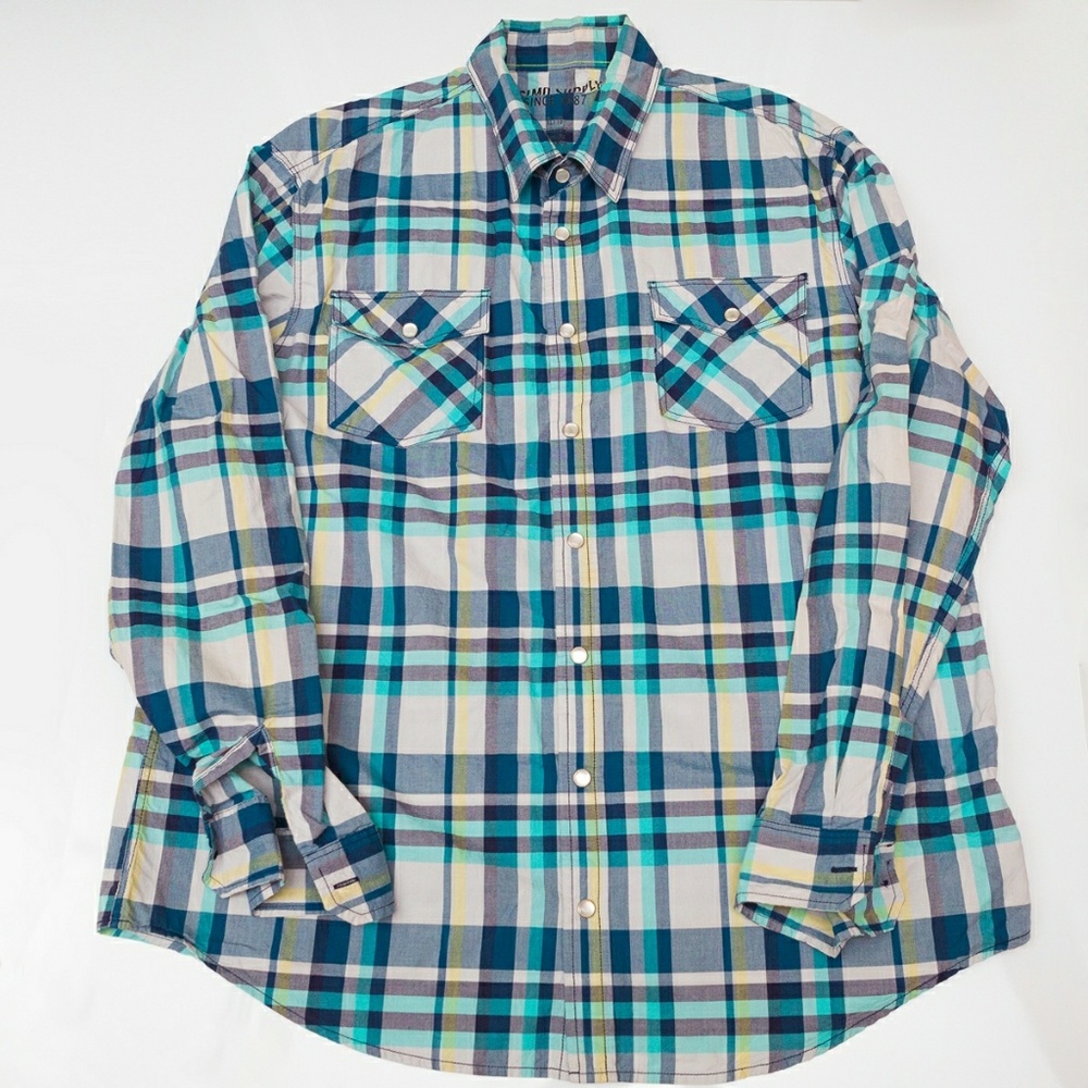 Men's XL Blue & White Mossimo Button Up Shirt 👕