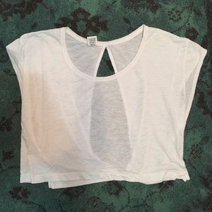 PINK white crop t shirt sleeveless top