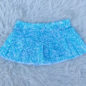 Nike Aqua Blue Geometric Pleated Tennis Skirt