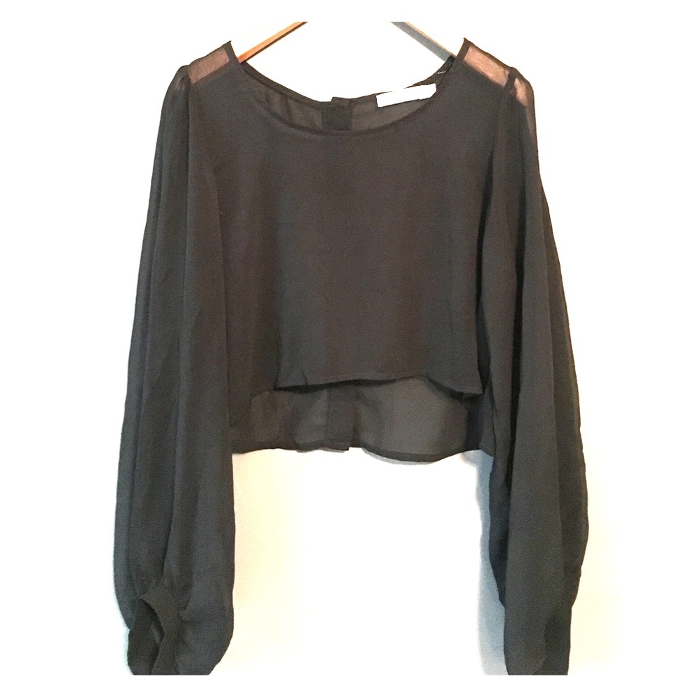 Black super thin crop top
