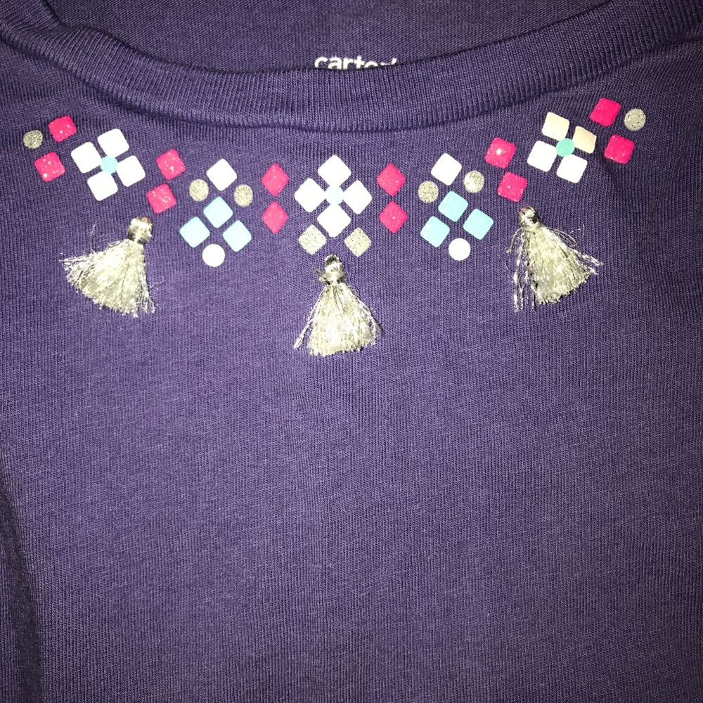 Girls Size 6 Carters Long-Sleeve Purple Shirt