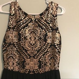 Gold + Black Party Dress