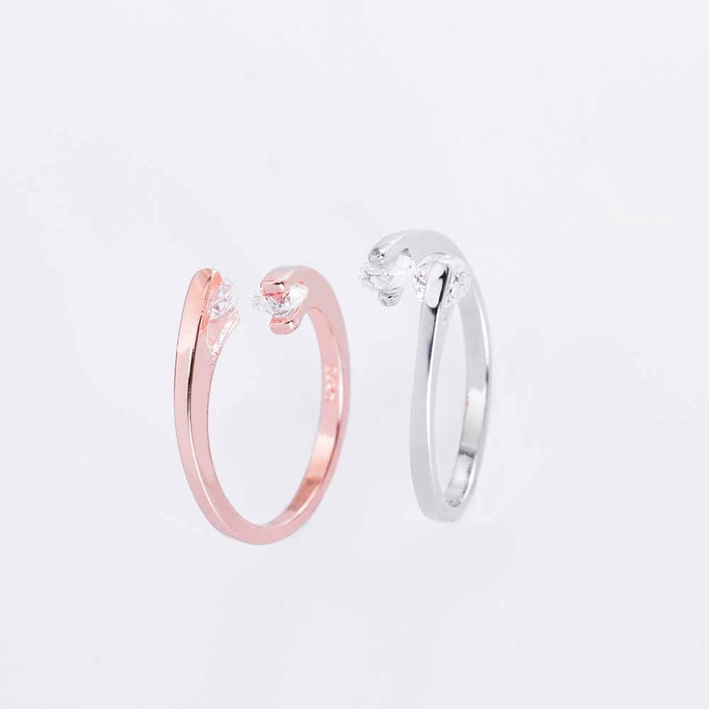 Rose Gold Eternity Crystal Statement Ring - Picture 3 of 8