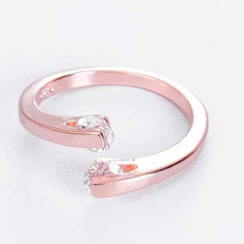 Rose Gold Eternity Crystal Statement Ring - Picture 1 of 8
