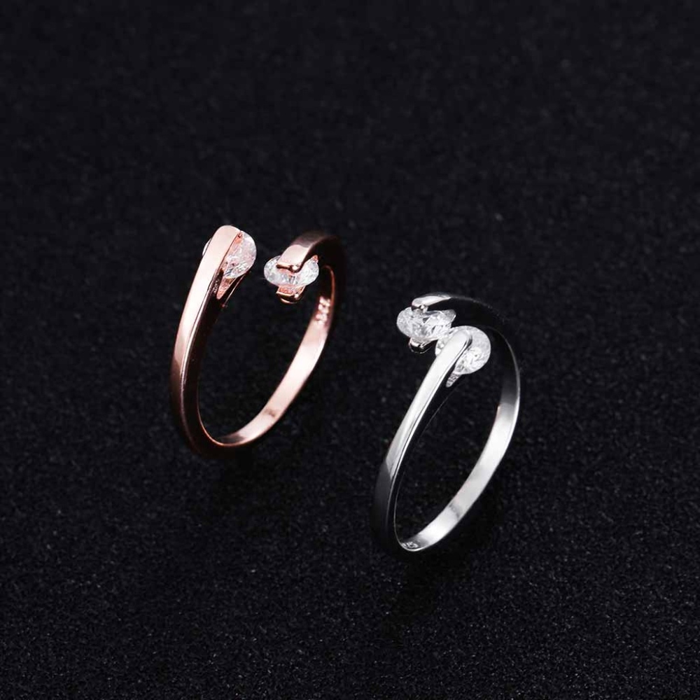 Rose Gold Eternity Crystal Statement Ring - Picture 5 of 8
