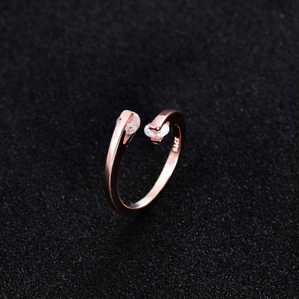 Rose Gold Eternity Crystal Statement Ring - Picture 4 of 8
