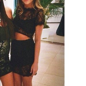 Black lace two piece set