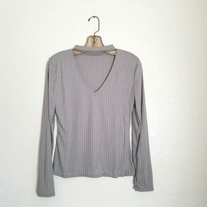 Ribbed choker top