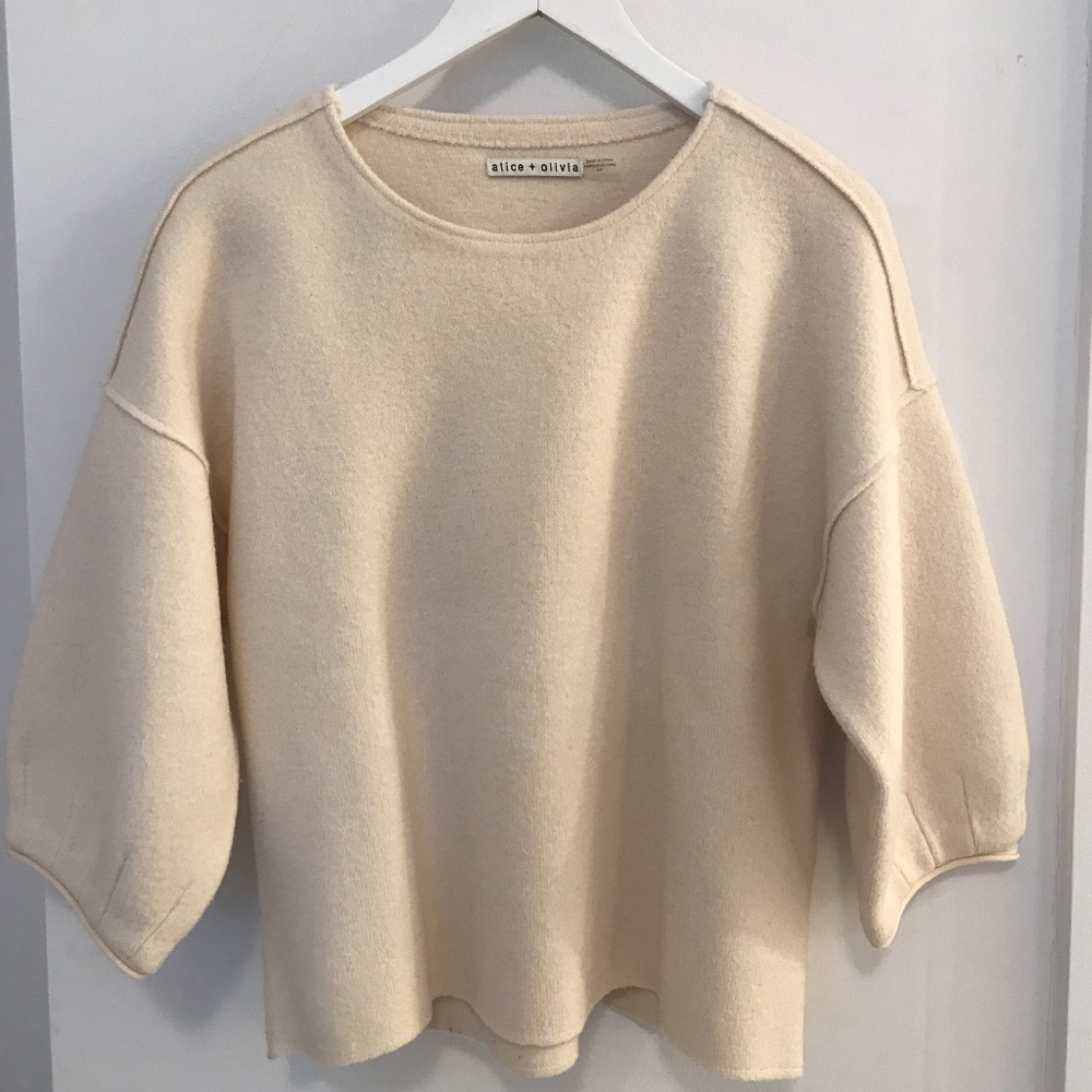 Alice and Olivia Cream Womens Sweater