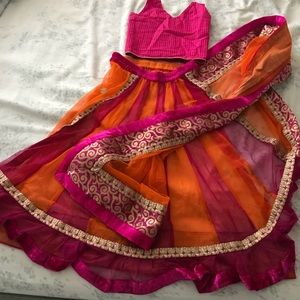 Girls Wrap lehnga Indian ethnic dress