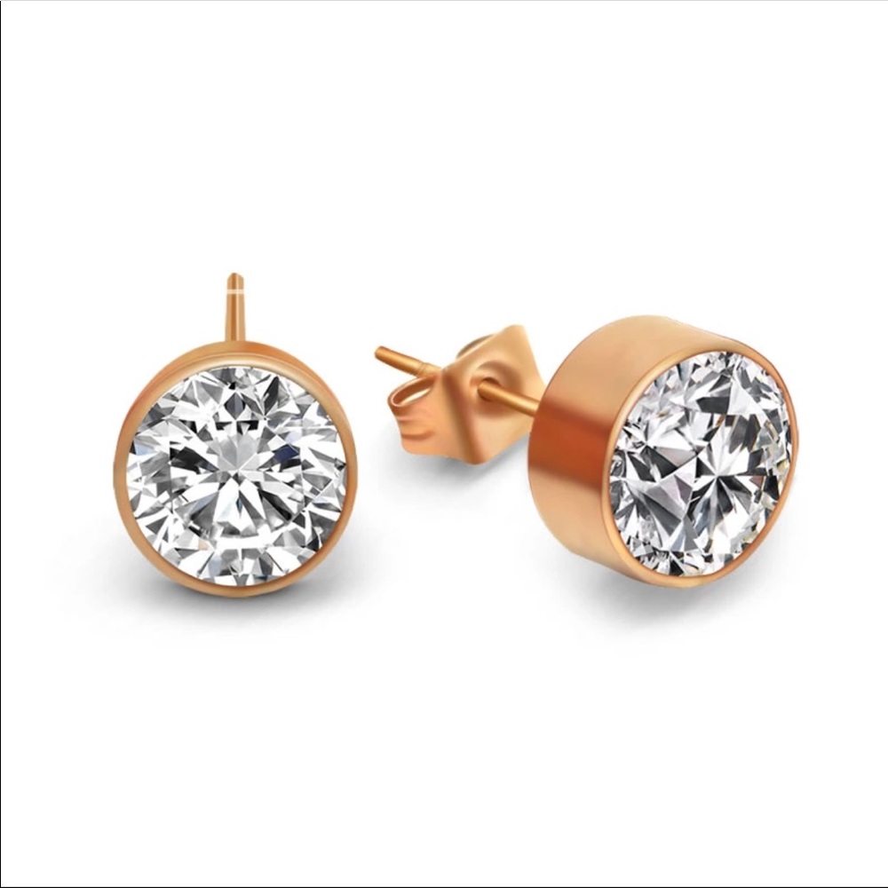 Titanium steel CZ earrings